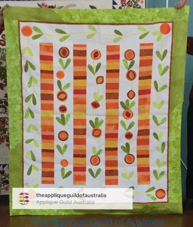 "Pomegranate Quilt" by Sue Cheney...inspired by pattern from Alex Anderson